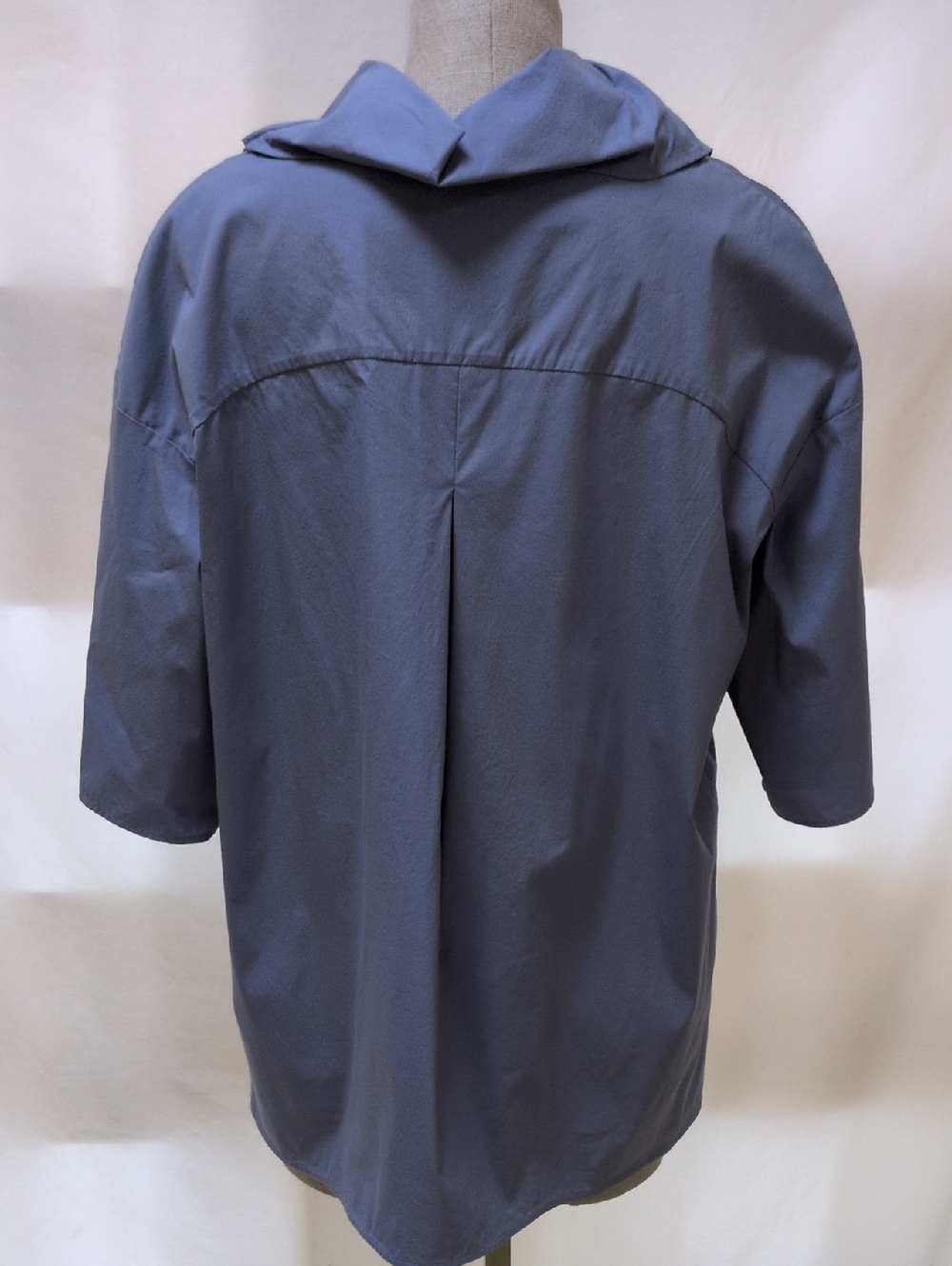 COS Blue Funnel Neck Relaxed Fit Tunic Top - Picture 9 of 11